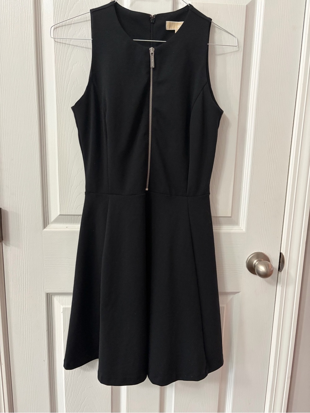 MICHAEL Michael Kors Black Sleeveless Zip-Front Fit-and-Flare Mini Dress